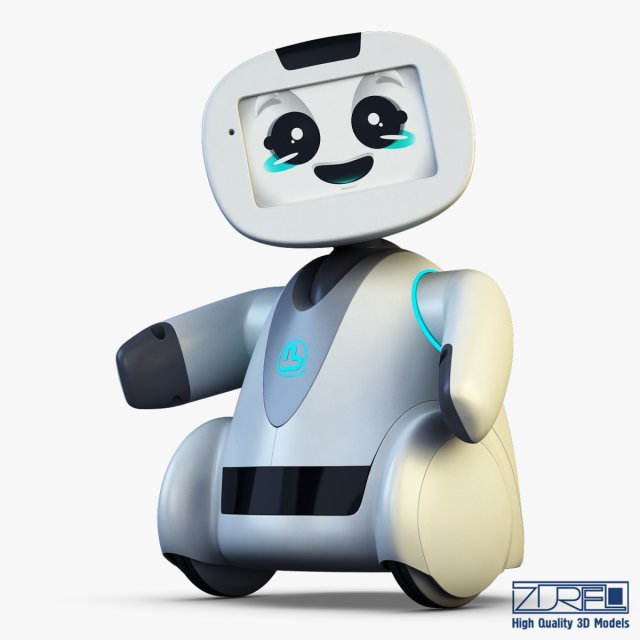 buddy robot white v 2 3D Model .c4d .max .obj .3ds .fbx .stl .blend 