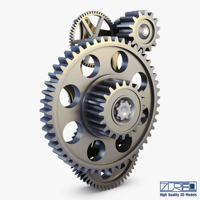 gear mechanism v 4 3D Модель .c4d .max .obj .3ds .fbx .stl .blend 