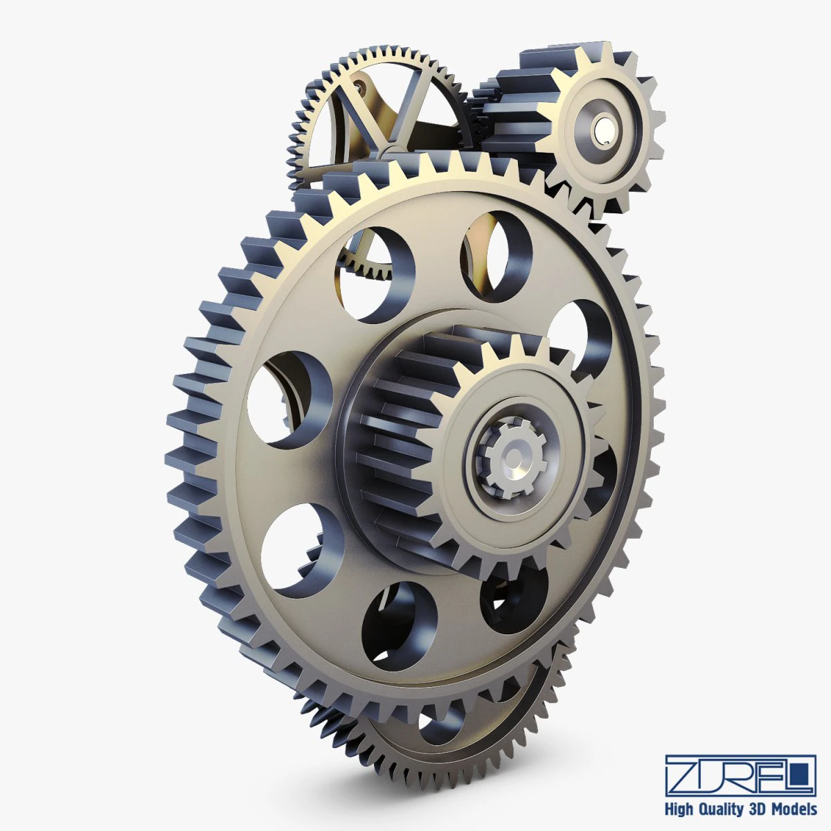 gear mechanism v 4 3D Model .c4d .max .obj .3ds .fbx .stl .blend 