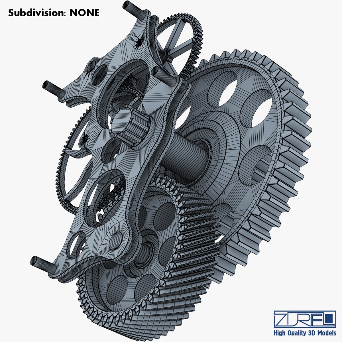 Gear Mechanism V 4 - 3D Model by Zurel