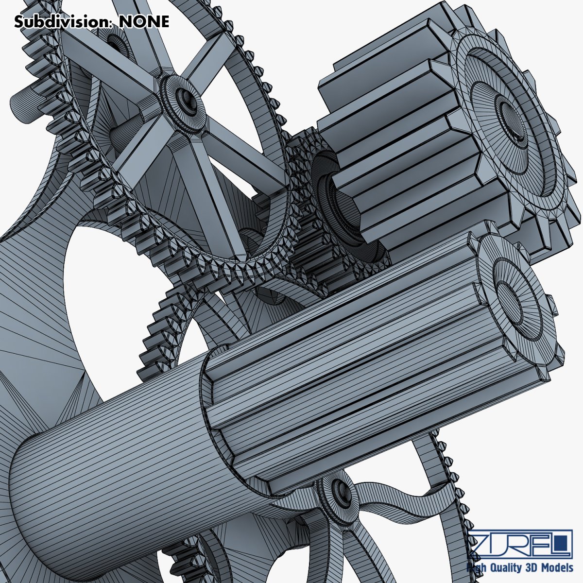 Gear Mechanism V 4 - 3D Model by Zurel