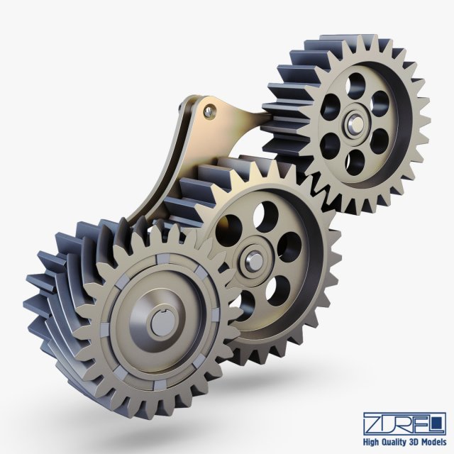 gear mechanism v 5 3D Модель .c4d .max .obj .3ds .fbx .stl .blend 