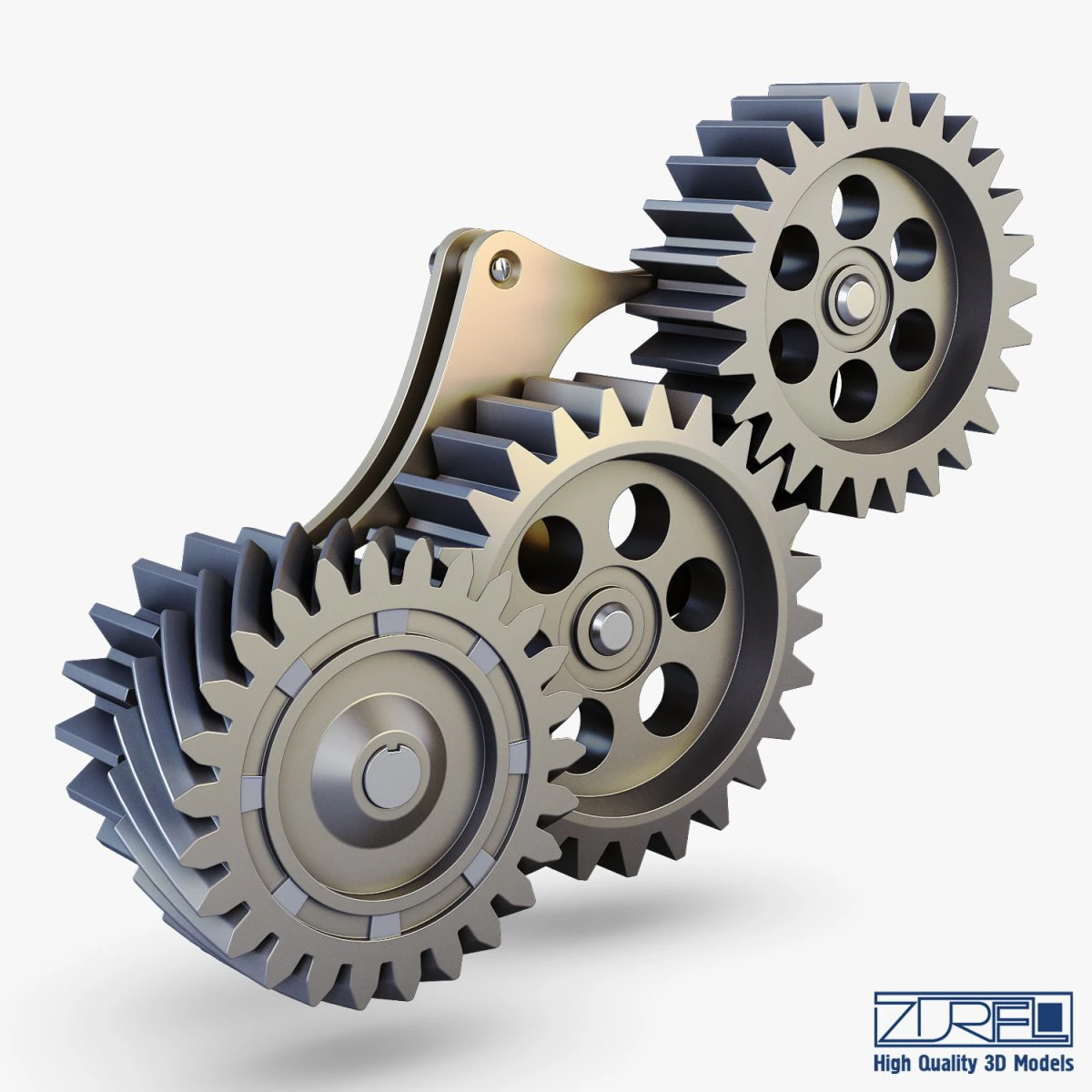 gear mechanism v 5 3D Model .c4d .max .obj .3ds .fbx .stl .blend 