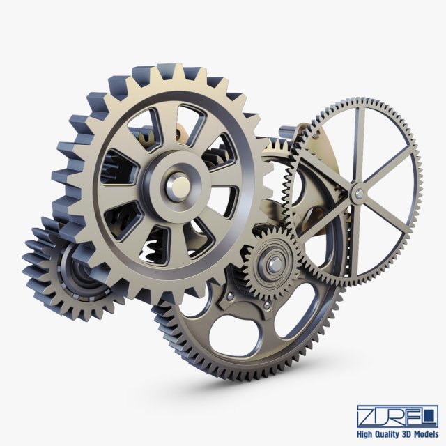 gear mechanism v 6 Model 3D .c4d .max .obj .3ds .fbx .stl .blend 