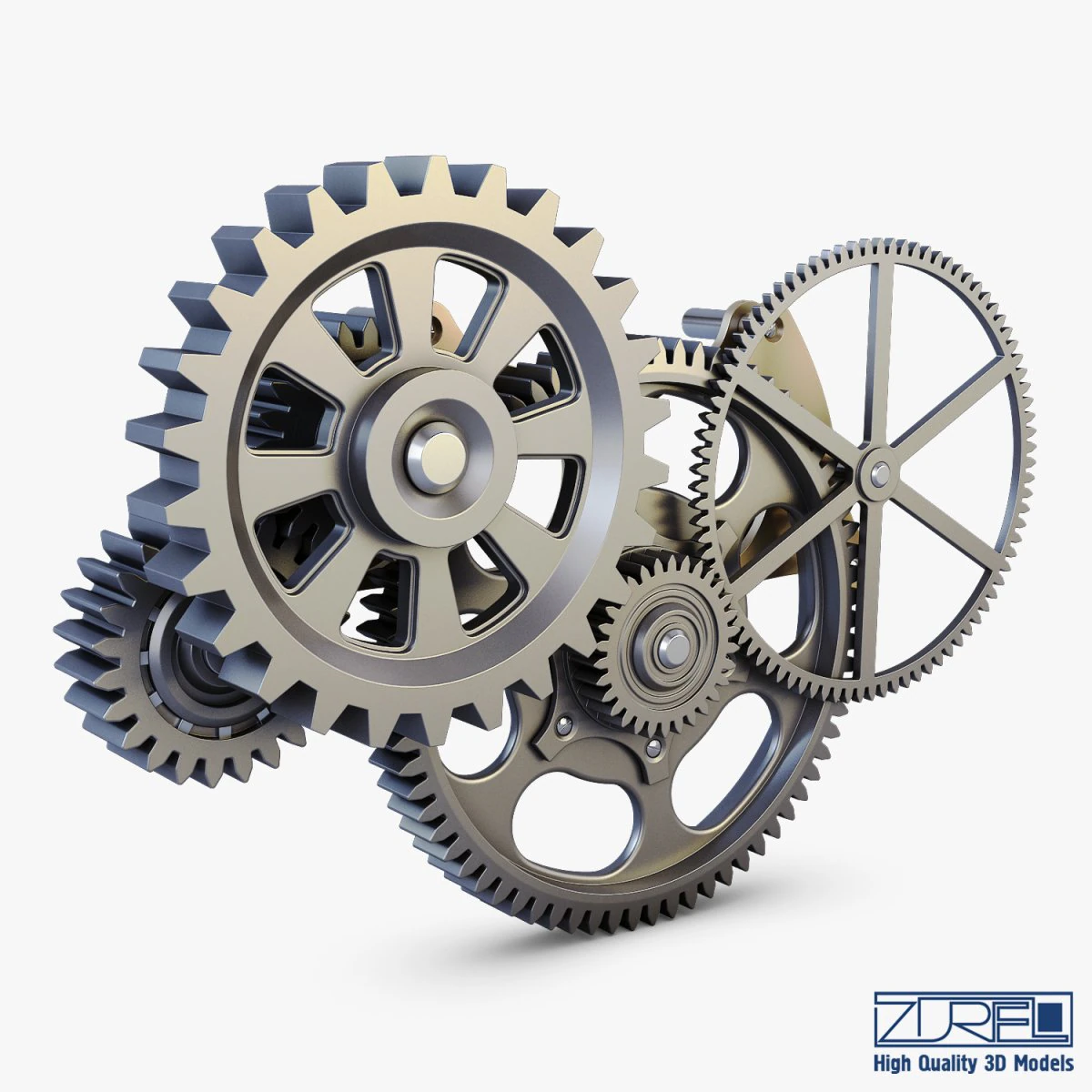 gear mechanism v 6 3D Model .c4d .max .obj .3ds .fbx .stl .blend 