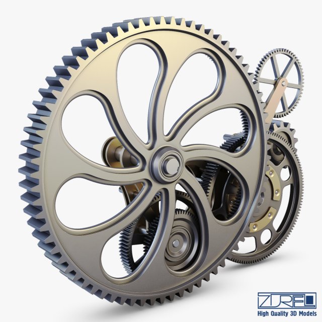gear mechanism v 7 Model 3D .c4d .max .obj .3ds .fbx .stl .blend 