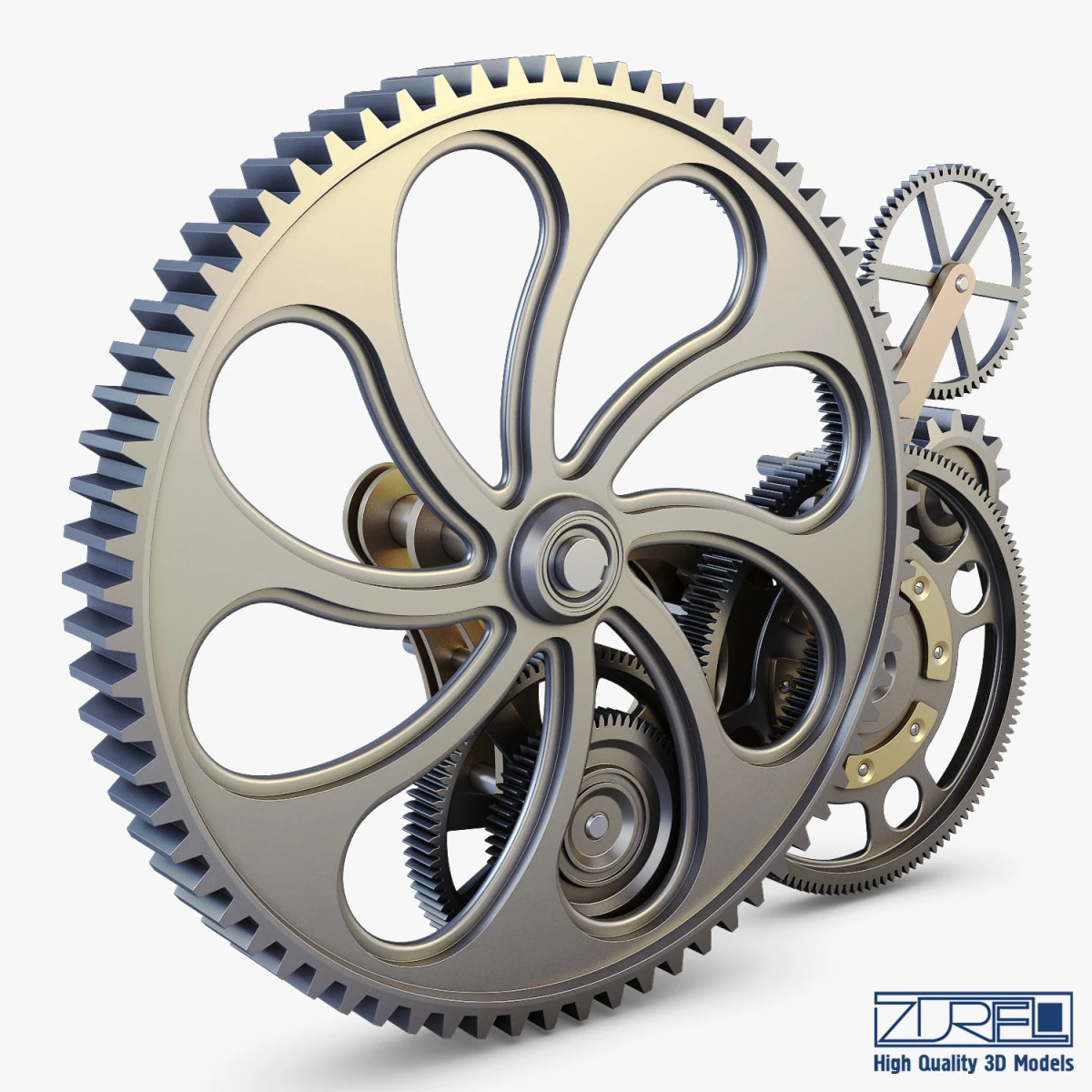 gear mechanism v 7 3D Model .c4d .max .obj .3ds .fbx .stl .blend 