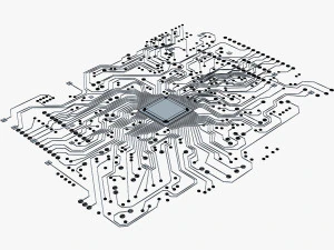електронна схема v1 3D Модель