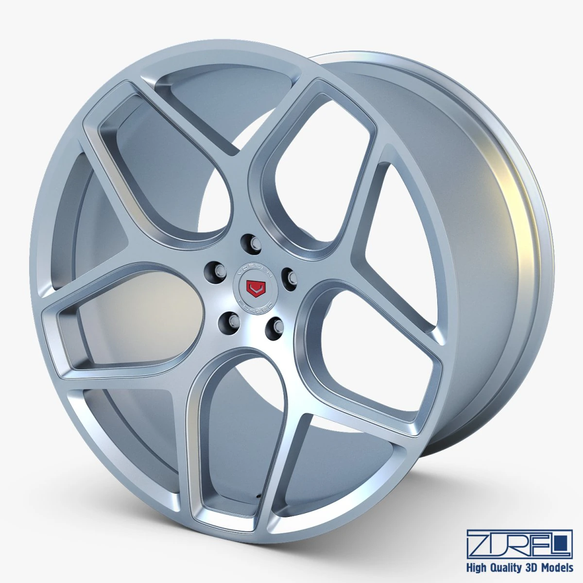 vossen cg 205 19 roda prata Modelo 3D .c4d .max .obj .3ds .fbx .stl .blend 