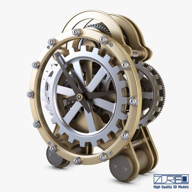 gear alarm clock v 1 Modelo 3D .c4d .max .obj .3ds .fbx .stl .blend 