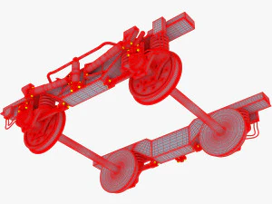 high speed train chassis v 1 3D Model