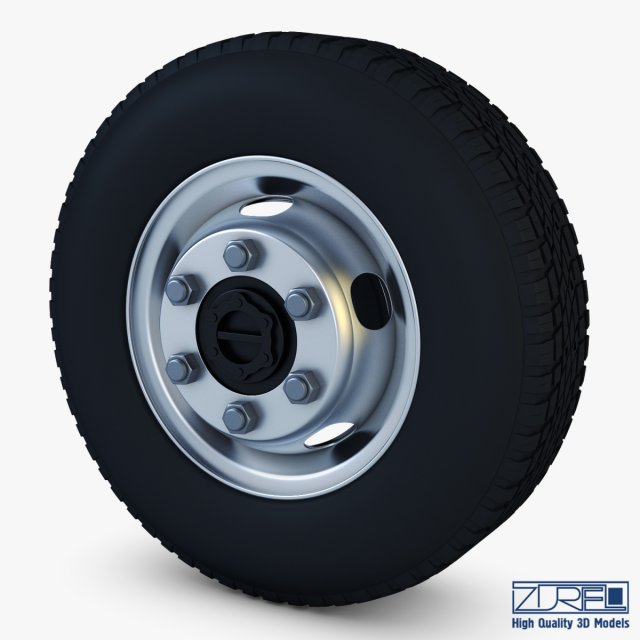 truck wheel v 1 3D Model .c4d .max .obj .3ds .fbx .stl .blend 
