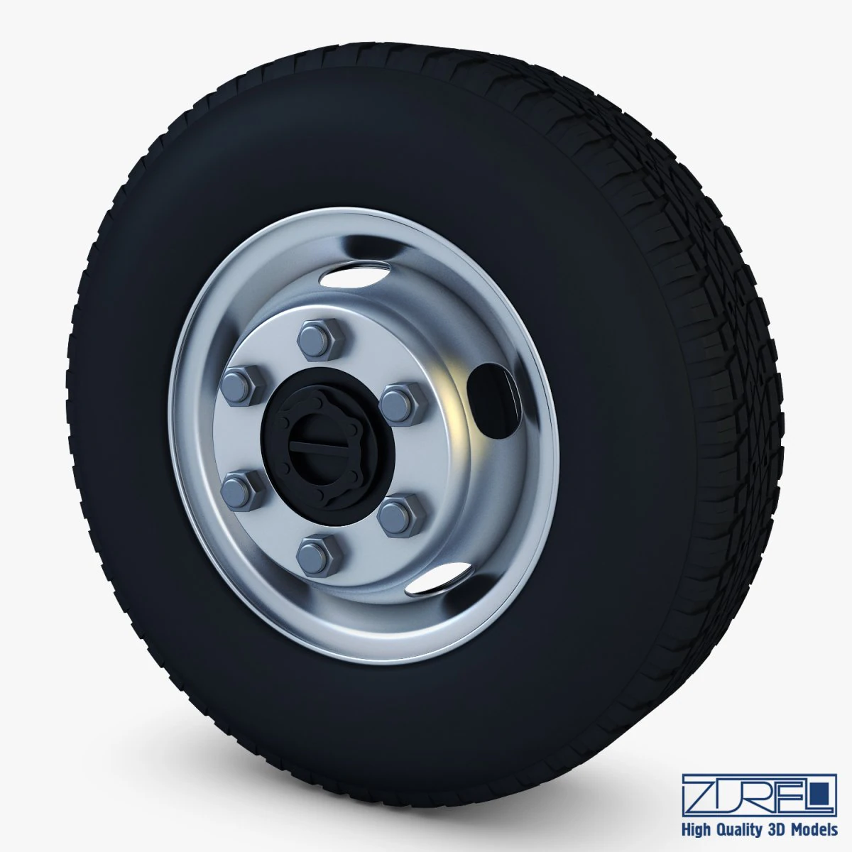 truck wheel v 1 3D Model .c4d .max .obj .3ds .fbx .stl .blend 