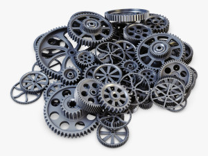 pile of scattered gears v 1 3D Model