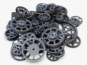 pile of scattered gears v 1 3D Model