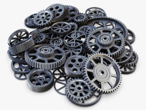 pile of scattered gears v 1 3D Model
