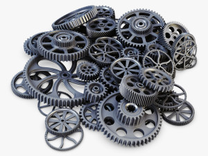 pile of scattered gears v 1 3D Model