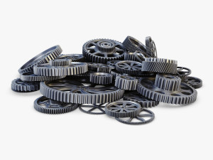 pile of scattered gears v 1 3D Model