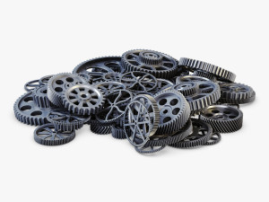 pile of scattered gears v 1 3D Model