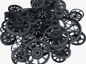 pile of scattered gears v 1 3D Model