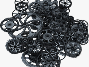 pile of scattered gears v 1 3D Model