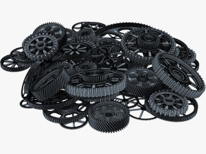 pile of scattered gears v 1 3D Model