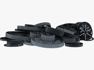 pile of scattered gears v 1 3D Model