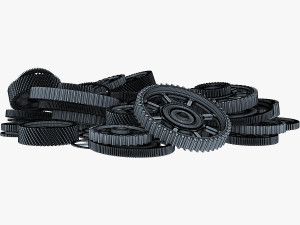pile of scattered gears v 1 3D Model