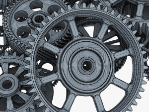 pile of scattered gears v 1 3D Model