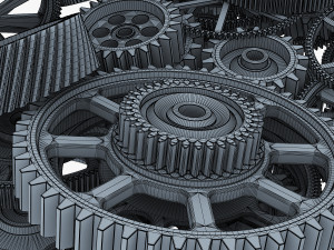 pile of scattered gears v 1 3D Model