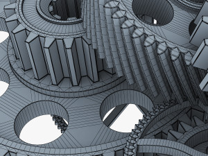 pile of scattered gears v 1 3D Model