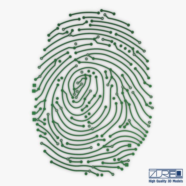electronic fingerprint v 1 Modèle 3D .c4d .max .obj .3ds .fbx .stl .blend 