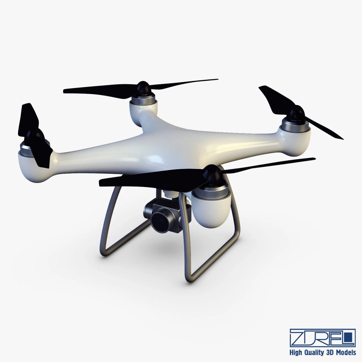 drone quadcopter v 1 3D Model .c4d .max .obj .3ds .fbx .stl .blend 