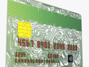 cart&atilde;o banc&aacute;rio de circuito eletr&ocirc;nico v 1 Modelo 3D