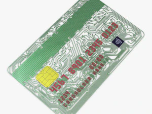 electronic circuit bank card v 1 3D Model