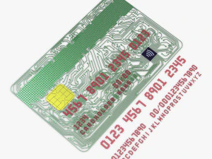 electronic circuit bank card v 1 3D Model