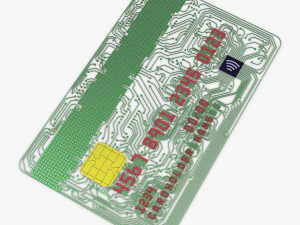electronic circuit bank card v 1 3D Model