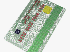electronic circuit bank card v 1 3D Model