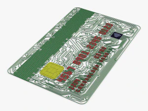 electronic circuit bank card v 1 3D Model