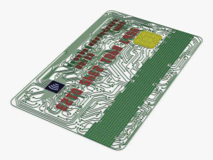 electronic circuit bank card v 1 3D Model