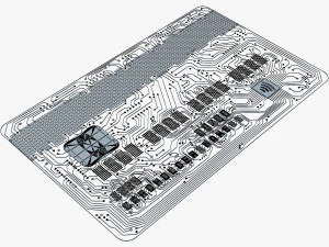 electronic circuit bank card v 1 3D Model