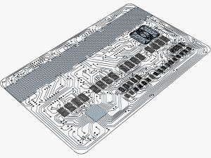 electronic circuit bank card v 1 3D Модель