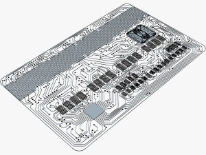 electronic circuit bank card v 1 3D Model