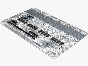 electronic circuit bank card v 1 3D Model