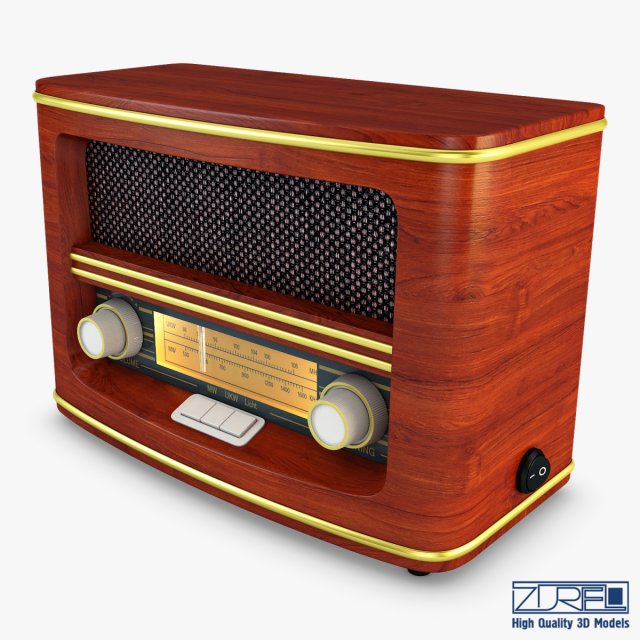 retro radio auna belle 3D Model .c4d .max .obj .3ds .fbx .stl .blend 
