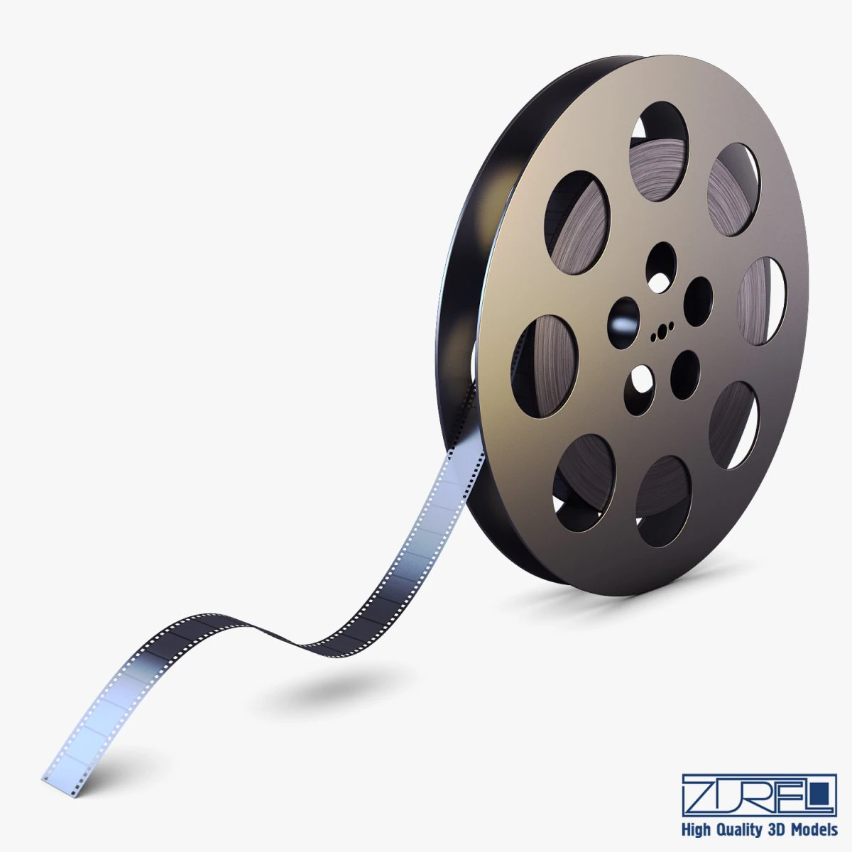 video film reel 35mm v 1 3D Model .c4d .max .obj .3ds .fbx .stl .blend 