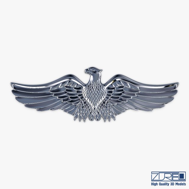 eagle insignia chrome 3D Модель .c4d .max .obj .3ds .fbx .stl .blend 