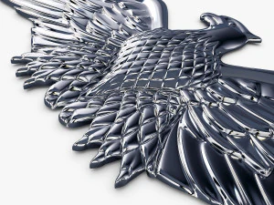 eagle insignia chrome 3D Model