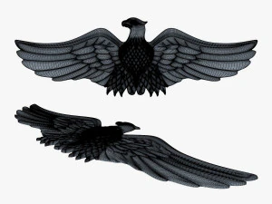 eagle insignia chrome 3D Model