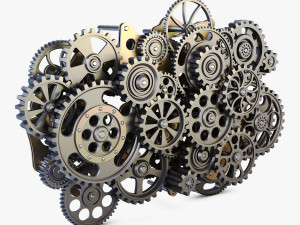 gear mechanism low poly v 1 3D Model